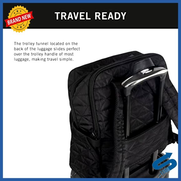 Diamond Quilted Laptop Backpack Chic Functional Work Travel School Essential - Picture 3 of 6